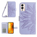 Skin Feel Custodia per cellulare in pelle con motivo a fiori di sole con cordino, For Infinix Hot 12, For Infinix Hot 12 Play