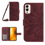 Skin Feel Custodia per cellulare in pelle con motivo a fiori di sole con cordino, For Infinix Hot 12, For Infinix Hot 12 Play