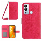 Skin Feel Custodia per cellulare in pelle con motivo a fiori di sole con cordino, For Infinix Hot 12i, For Infinix Note 10