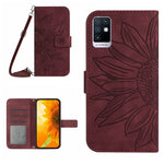 Skin Feel Custodia per cellulare in pelle con motivo a fiori di sole con cordino, For Infinix Hot 12i, For Infinix Note 10