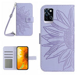Skin Feel Custodia per cellulare in pelle con motivo a fiori di sole con cordino, For Infinix Note 10 Pro, For Infinix Note 11