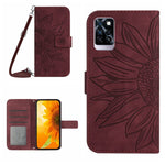 Skin Feel Custodia per cellulare in pelle con motivo a fiori di sole con cordino, For Infinix Note 10 Pro, For Infinix Note 11