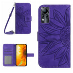 Skin Feel Custodia per cellulare in pelle con motivo a fiori di sole con cordino, For Infinix Note 10 Pro, For Infinix Note 11