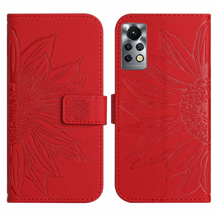 Skin Feel Custodia per cellulare in pelle con motivo a fiori di sole con cordino, For Infinix Note 11 Pro / Note 11s, For Infinix Note 12 G96