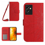 Skin Feel Custodia per cellulare in pelle con motivo a fiori di sole con cordino, For Infinix Note 11 Pro / Note 11s, For Infinix Note 12 G96