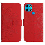 Skin Feel Custodia per cellulare in pelle con motivo a fiori di sole con cordino, For Infinix Smart 6, For Tecno Camon 17 Pro