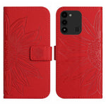 Skin Feel Custodia per cellulare in pelle con motivo a fiori di sole con cordino, For Tecno Spark Go 2022 / Spark 8C
