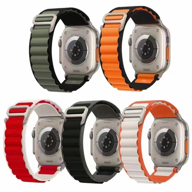 Cinturino in nylon bicolore traspirante per Apple Watch, Ultra 49mm / Series 8&7 45mm / SE 2&6&SE&5&4 44mm / 3&2&1 42mm, Series 8&7 41mm / SE 2&6&SE&5&4 40mm / 3&2&1 38mm