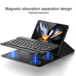 Custodia in pelle per tastiera Bluetooth pieghevole magnetica, For Samsung Galaxy Z Fold4 5G