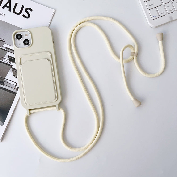 Custodia per cellulare con porta carte in silicone elastico con cordino a tracolla, For iPhone 14 Pro