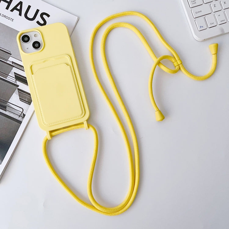 Custodia per cellulare con porta carte in silicone elastico con cordino a tracolla, For iPhone 14 Pro