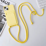 Custodia per cellulare con porta carte in silicone elastico con cordino a tracolla, For iPhone 13 Pro