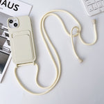 Custodia per cellulare con porta carte in silicone elastico con cordino a tracolla, For iPhone 13 Pro Max