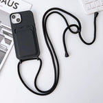 Custodia per cellulare con porta carte in silicone elastico con cordino a tracolla, For iPhone 13 Pro Max
