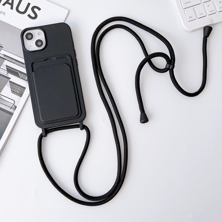 Custodia per cellulare con porta carte in silicone elastico con cordino a tracolla, For iPhone 12 Pro