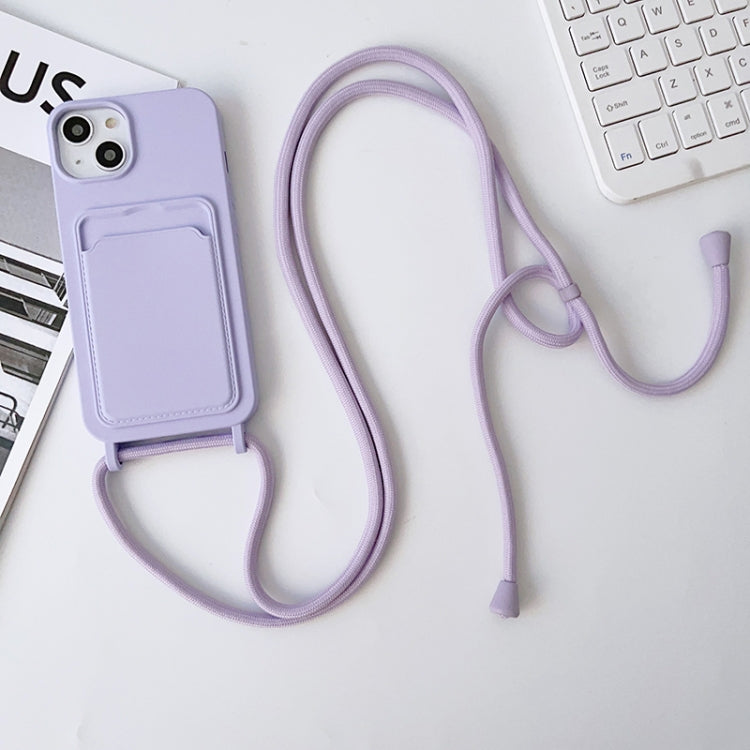 Custodia per cellulare con porta carte in silicone elastico con cordino a tracolla, For iPhone 12 Pro