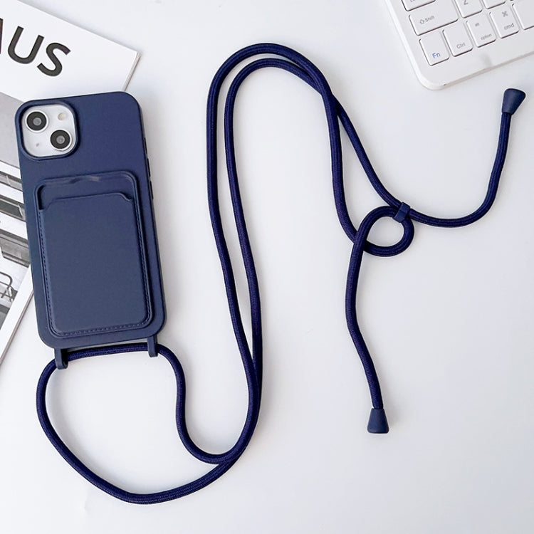 Custodia per cellulare con porta carte in silicone elastico con cordino a tracolla, For iPhone 12 Pro Max