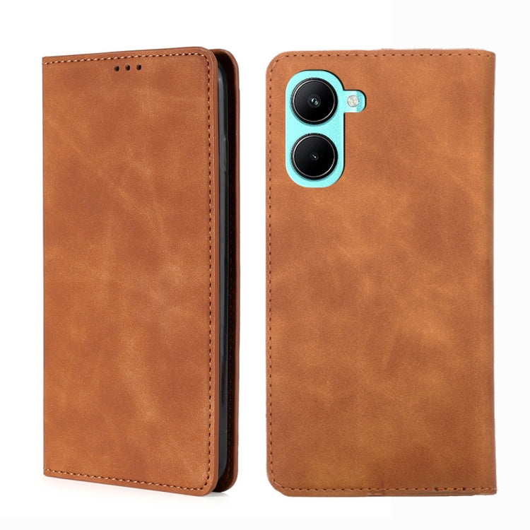 Custodia per telefono in pelle con vibrazione orizzontale magnetica Skin Feel, For Motorola Moto E32 India/E22s 4G Global, For OPPO A17, For OPPO K10x 5G, For Realme C33 4G