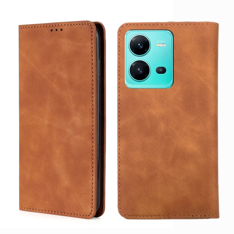 Custodia per telefono in pelle con vibrazione orizzontale magnetica Skin Feel, For vivo V25 5G/V25e 5G/X80 Lite, For vivo Y16 4G/Y02s 4G, For vivo Y55 4G, For Samsung Galaxy A04s