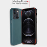 Custodia per telefono con cover posteriore in PU a grana di agnello, For iPhone 14, For iPhone 14 Plus, For iPhone 14 Pro