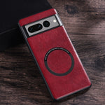Cassa del telefono con struttura in pelle ad anello magnetico Magsafe, For Google Pixel 6, For Google Pixel 6 Pro, For Google Pixel 7, For Google Pixel 7 Pro