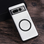 Cassa del telefono con struttura in pelle ad anello magnetico Magsafe, For Google Pixel 6, For Google Pixel 6 Pro, For Google Pixel 7, For Google Pixel 7 Pro