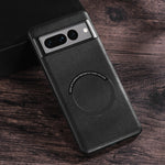 Cassa del telefono con struttura in pelle ad anello magnetico Magsafe, For Google Pixel 6, For Google Pixel 6 Pro, For Google Pixel 7, For Google Pixel 7 Pro
