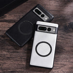 Cassa del telefono con struttura in pelle ad anello magnetico Magsafe, For Google Pixel 6, For Google Pixel 6 Pro, For Google Pixel 7, For Google Pixel 7 Pro