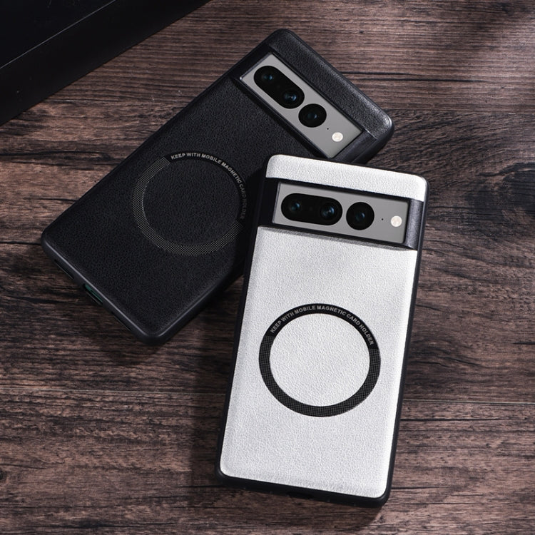 Cassa del telefono con struttura in pelle ad anello magnetico Magsafe, For Google Pixel 6, For Google Pixel 6 Pro, For Google Pixel 7, For Google Pixel 7 Pro