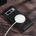Cassa del telefono con struttura in pelle ad anello magnetico Magsafe, For Google Pixel 6, For Google Pixel 6 Pro, For Google Pixel 7, For Google Pixel 7 Pro