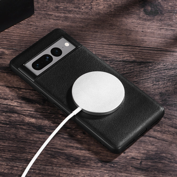 Cassa del telefono con struttura in pelle ad anello magnetico Magsafe, For Google Pixel 6, For Google Pixel 6 Pro, For Google Pixel 7, For Google Pixel 7 Pro