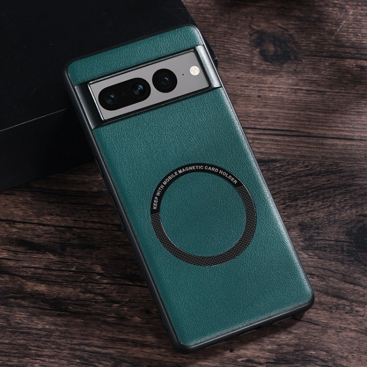Cassa del telefono con struttura in pelle ad anello magnetico Magsafe, For Google Pixel 6, For Google Pixel 6 Pro, For Google Pixel 7, For Google Pixel 7 Pro