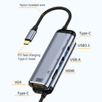 Adattatore multifunzione 6 in 1 USB-C a VGA HDMI USB