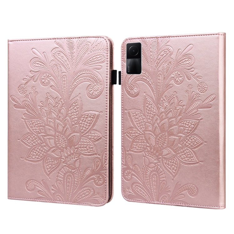 Custodia per tablet in pelle con motivo a fiori in pizzo, For Lenovo Tab M10 3rd Gen, For OPPO Pad Air 2022, For Realme Pad X, For Xiaomi Redmi Pad 10.61