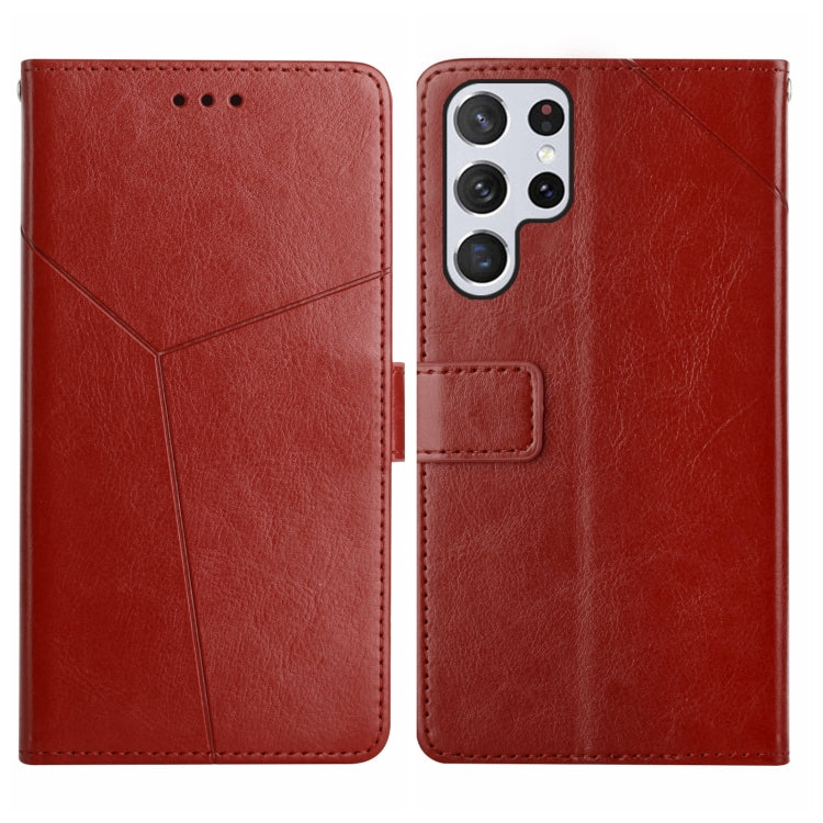 HT01 Cassa del telefono di cuoio di vibrazione del modello a forma di Y, For Realme 10 5G, For Realme C33, For Xiaomi Redmi A1+, For Samsung Galaxy S23 Ultra 5G