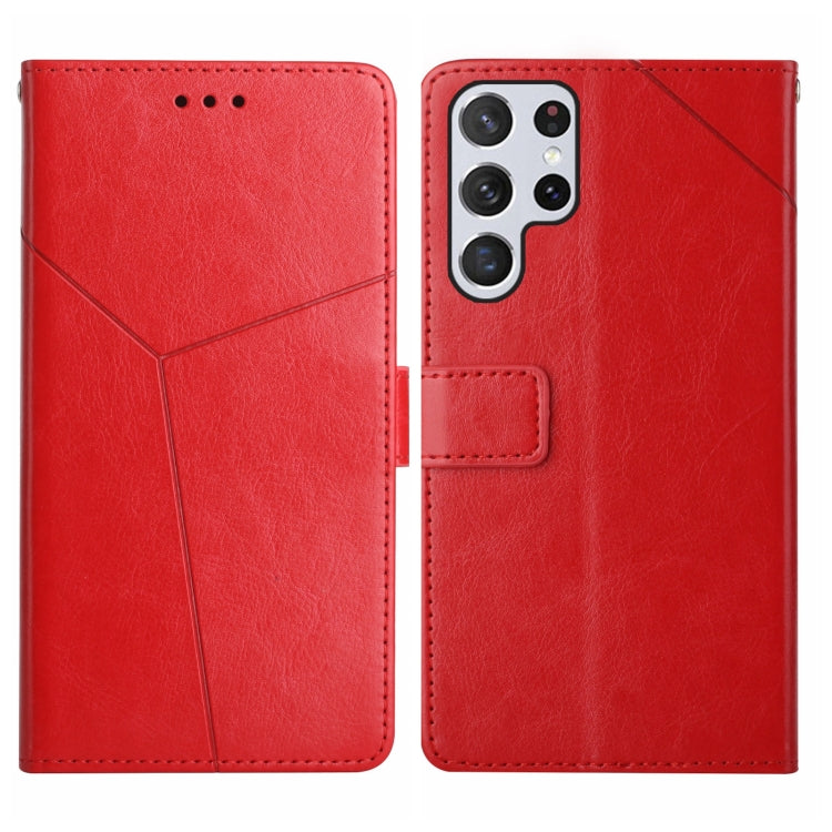 HT01 Cassa del telefono di cuoio di vibrazione del modello a forma di Y, For Realme 10 5G, For Realme C33, For Xiaomi Redmi A1+, For Samsung Galaxy S23 Ultra 5G