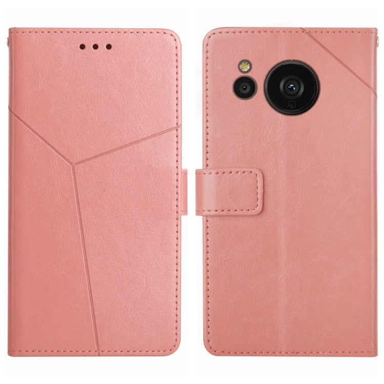 HT01 Cassa del telefono di cuoio di vibrazione del modello a forma di Y, For Samsung Galaxy S23 5G, For Samsung Galaxy S23+ 5G, For Sharp Aquos Sense7 SH-V48, For Xiaomi 12 Lite NE