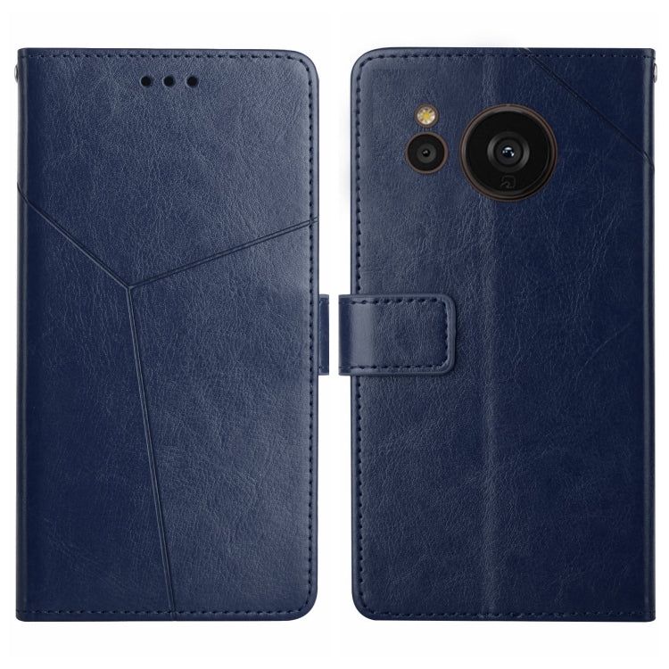 HT01 Cassa del telefono di cuoio di vibrazione del modello a forma di Y, For Samsung Galaxy S23 5G, For Samsung Galaxy S23+ 5G, For Sharp Aquos Sense7 SH-V48, For Xiaomi 12 Lite NE