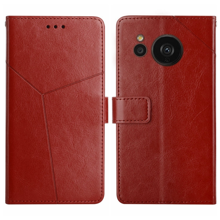 HT01 Cassa del telefono di cuoio di vibrazione del modello a forma di Y, For Samsung Galaxy S23 5G, For Samsung Galaxy S23+ 5G, For Sharp Aquos Sense7 SH-V48, For Xiaomi 12 Lite NE
