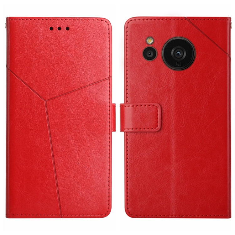 HT01 Cassa del telefono di cuoio di vibrazione del modello a forma di Y, For Samsung Galaxy S23 5G, For Samsung Galaxy S23+ 5G, For Sharp Aquos Sense7 SH-V48, For Xiaomi 12 Lite NE