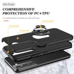 Custodia per telefono magnetica PC + TPU con supporto per anello invisibile, For Samsung Galaxy S22 5G, For Samsung Galaxy S22+ 5G, For Samsung Galaxy S22 Ultra 5G