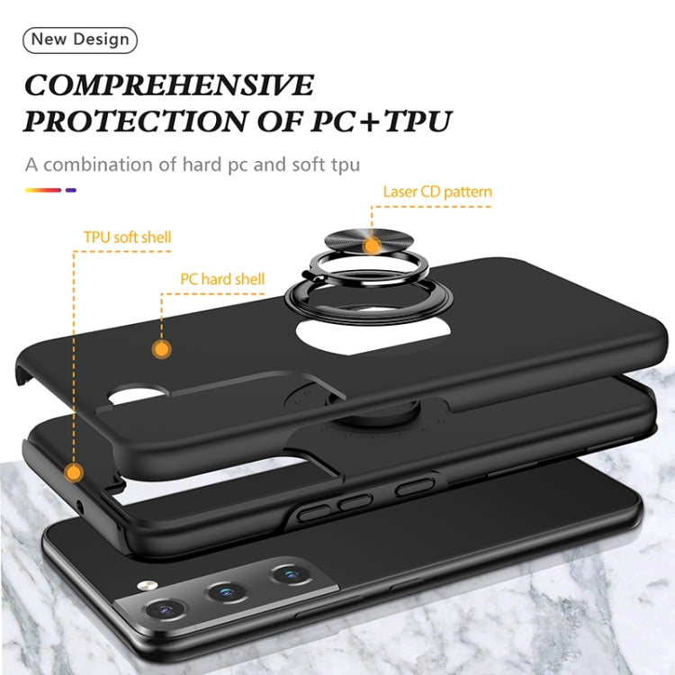 Custodia per telefono magnetica PC + TPU con supporto per anello invisibile, For Samsung Galaxy S22 5G, For Samsung Galaxy S22+ 5G, For Samsung Galaxy S22 Ultra 5G