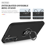 Custodia per telefono magnetica PC + TPU con supporto per anello invisibile, For Samsung Galaxy S22 5G, For Samsung Galaxy S22+ 5G, For Samsung Galaxy S22 Ultra 5G