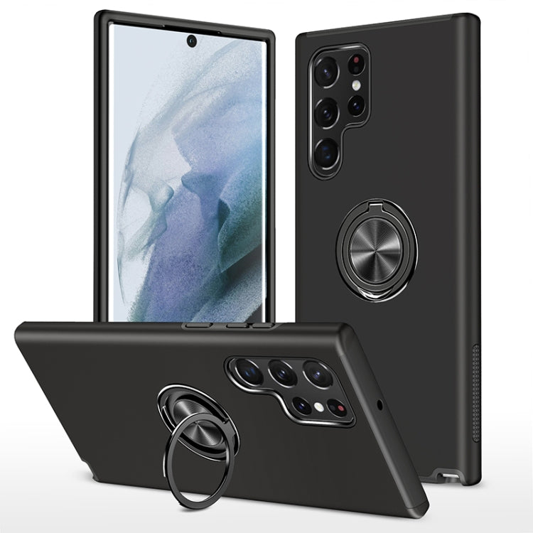 Custodia per telefono magnetica PC + TPU con supporto per anello invisibile, For Samsung Galaxy S22 5G, For Samsung Galaxy S22+ 5G, For Samsung Galaxy S22 Ultra 5G