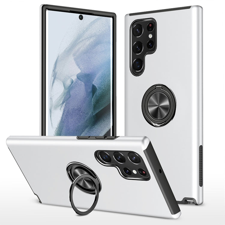 Custodia per telefono magnetica PC + TPU con supporto per anello invisibile, For Samsung Galaxy S22 5G, For Samsung Galaxy S22+ 5G, For Samsung Galaxy S22 Ultra 5G