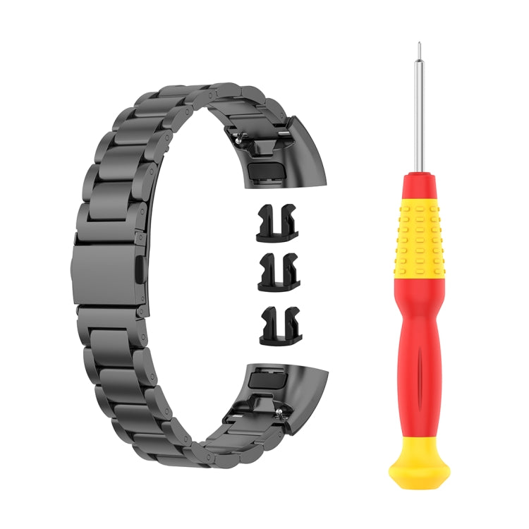 Per Huawei Band 4 Pro (TER-B29S) / Band 3 Pro (TER-B29) / Band 3 (TER-B09) Cinturino da polso in acciaio con tre perline, For Band 4 Pro