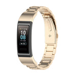 Per Huawei Band 4 Pro (TER-B29S) / Band 3 Pro (TER-B29) / Band 3 (TER-B09) Cinturino da polso in acciaio con tre perline, For Band 4 Pro