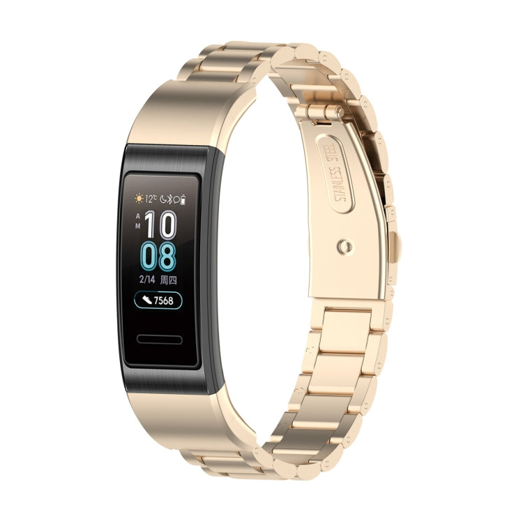 Per Huawei Band 4 Pro (TER-B29S) / Band 3 Pro (TER-B29) / Band 3 (TER-B09) Cinturino da polso in acciaio con tre perline, For Band 4 Pro