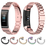 Per Huawei Band 4 Pro (TER-B29S) / Band 3 Pro (TER-B29) / Band 3 (TER-B09) Cinturino da polso in acciaio con tre perline, For Band 4 Pro