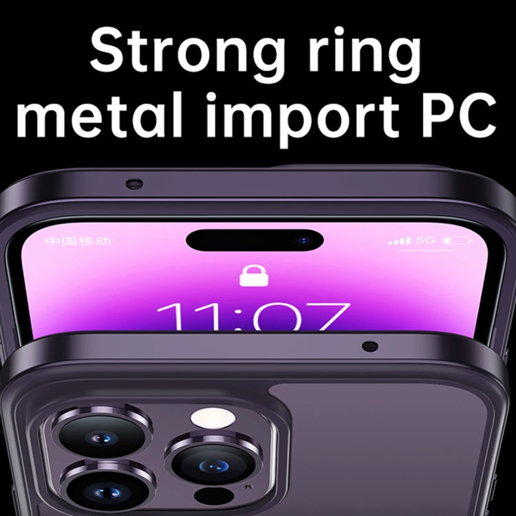 Struttura in metallo SULADA + vetro nano + custodia per telefono in TPU, For iPhone 14, For iPhone 14 Plus, For iPhone 14 Pro